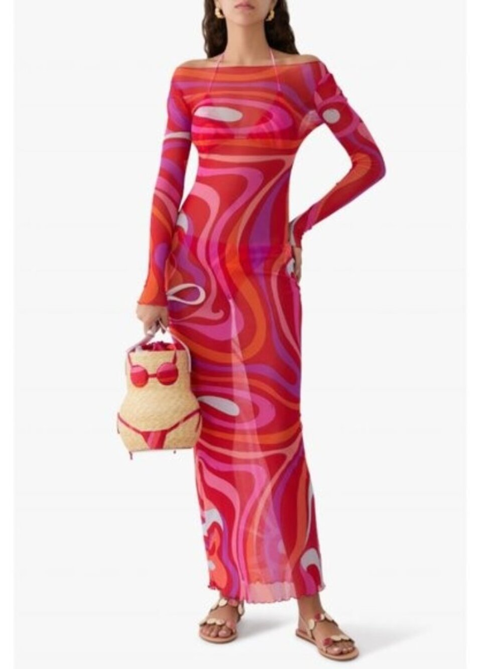 NWOT ！Pucci Marmo semi-sheer maxi dress